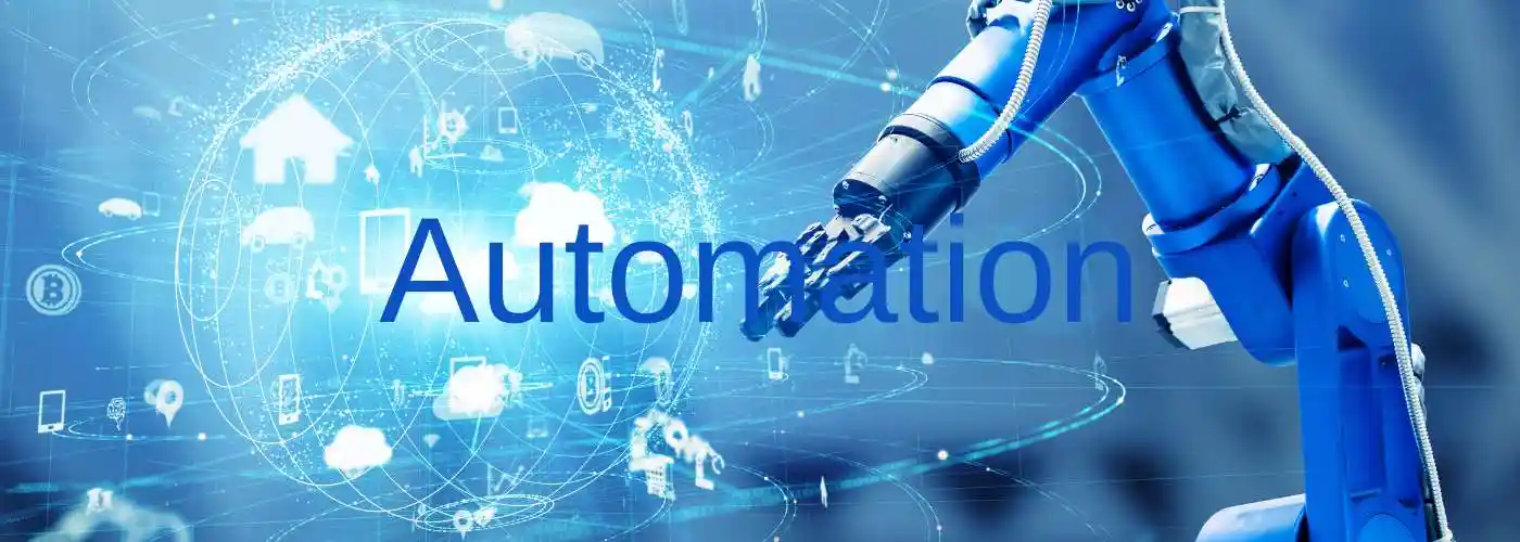 Industrial robotic arm with digital automation network, smart manufacturing technology, IoT connectivity, and Industry 4.0 automation systems