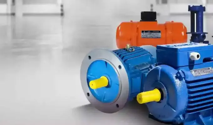 Stark electric motors and industrial drive equipment displayed in a modern industrial environment for manufacturing and process applications