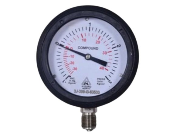 H Guru Bourdon Operated Vacuum/Compound Gauge