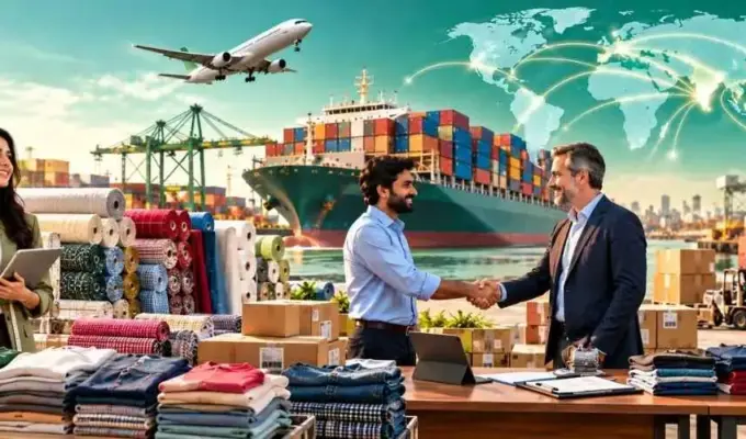 Indian apparel, fabrics and readymade garments prepared for export to global markets
